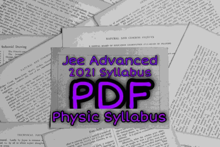 JEE Advanced 2021 syllabus pdf