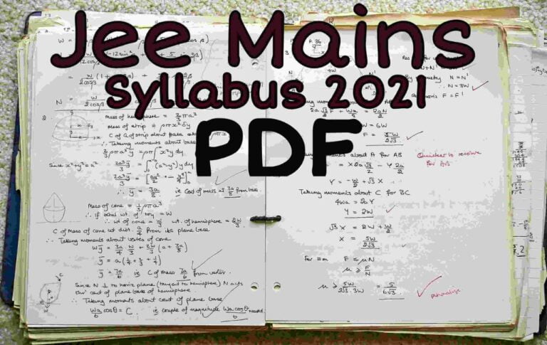 JEE Mains Syllabus 2021 PDF