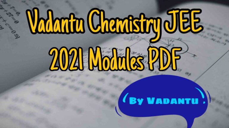 Vedantu Chemistry JEE 2021 modules PDF