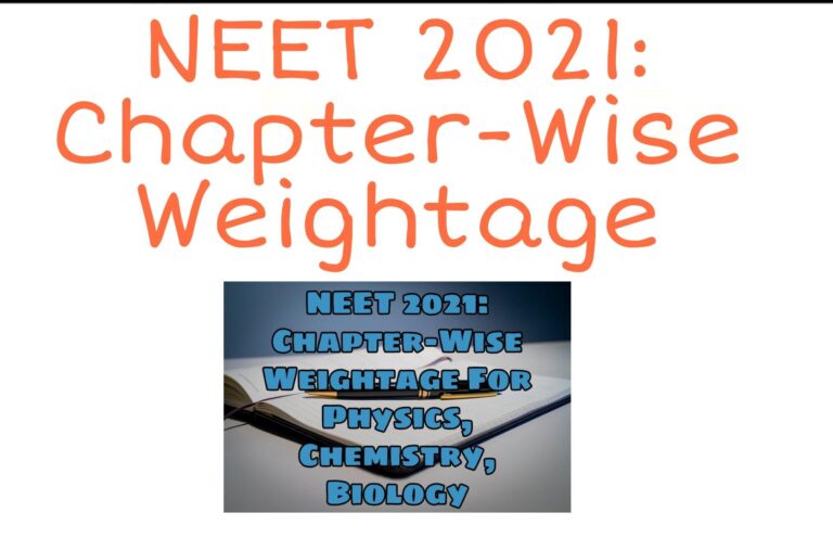 NEET 2021: Chapter-Wise Weightage For Physics, Chemistry, Biology