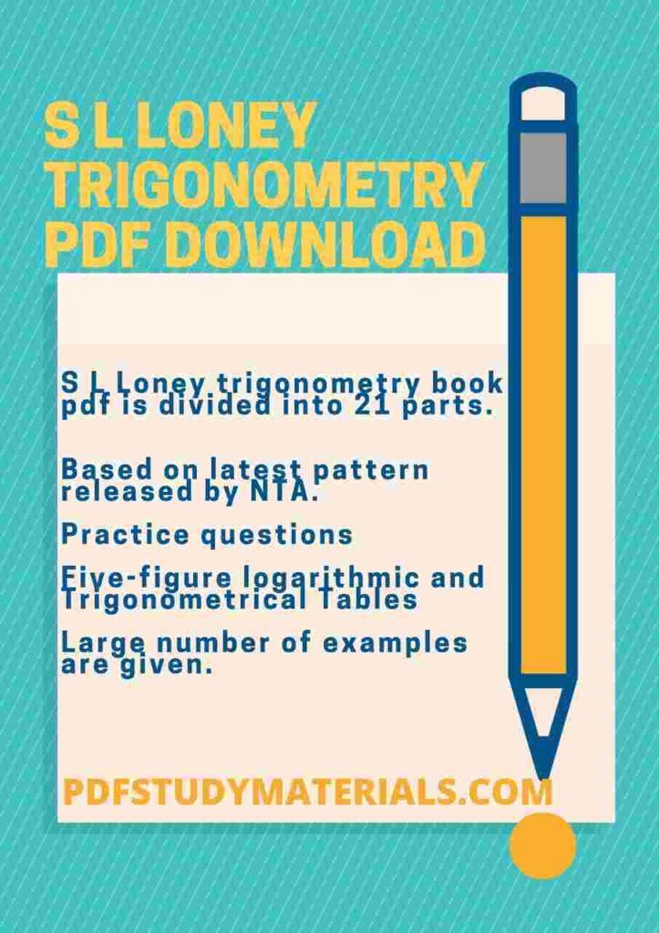 S L Loney Trigonometry pdf Download