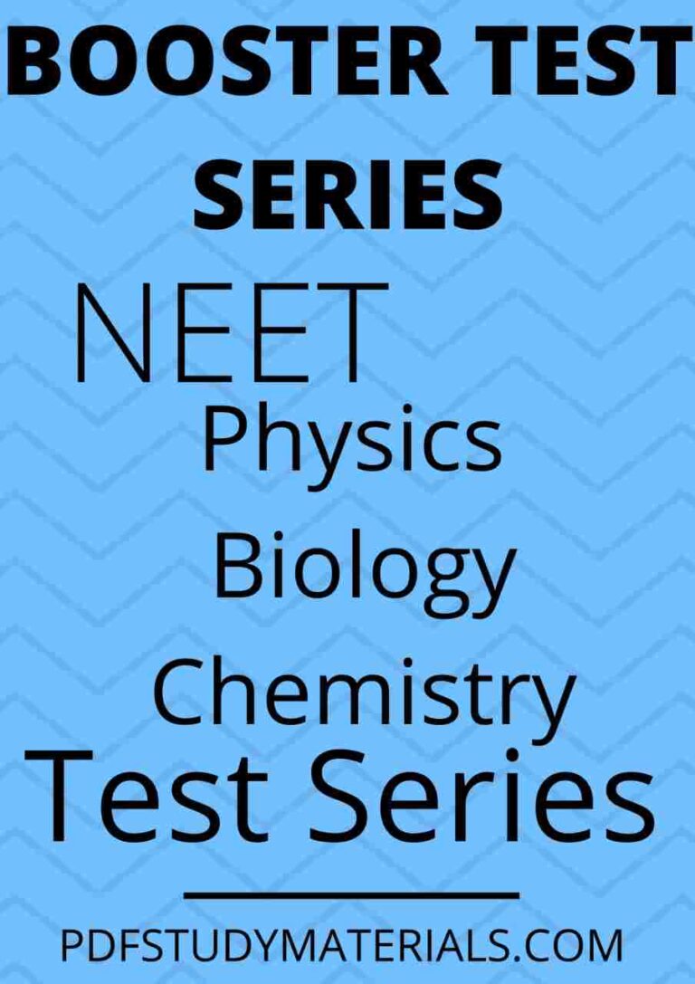 NEET Test series pdf Free Download