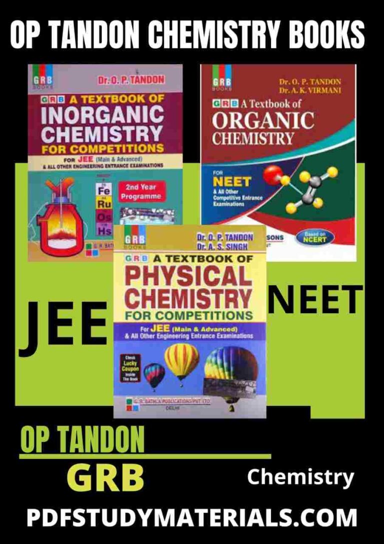 All OP Tandon Chemistry Books pdf Download
