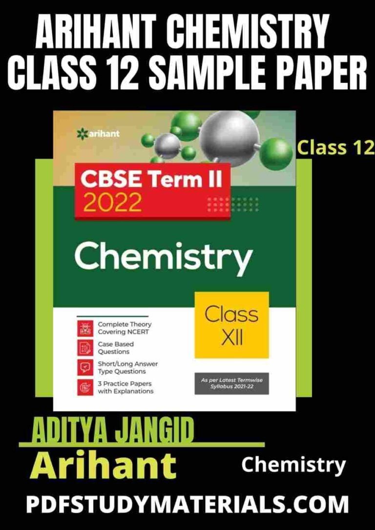 Arihant Chemistry Class 12 Sample Paper pdf