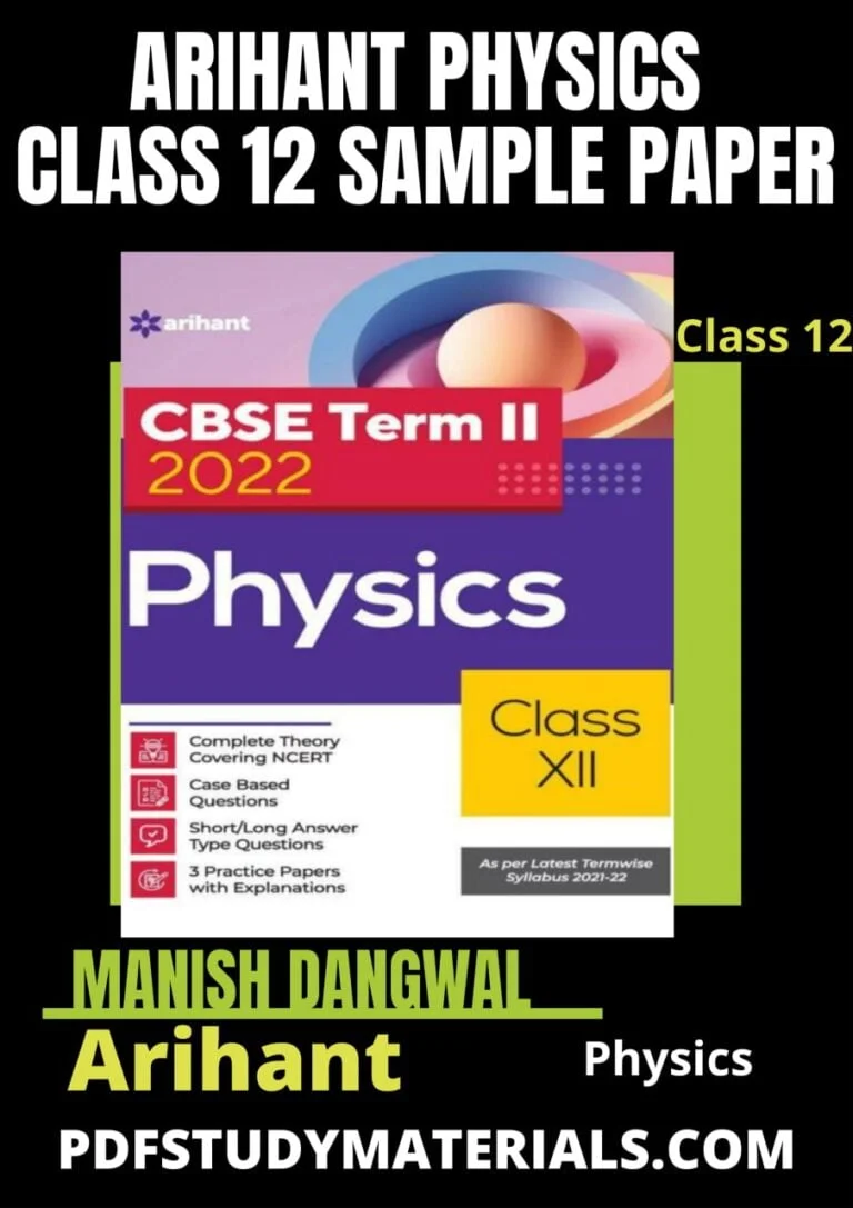 Arihant Physics Class 12 Sample Paper pdf