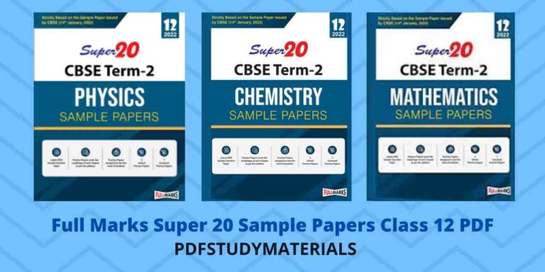 Full Marks Super 20 Sample Papers Class 12 PDF Download