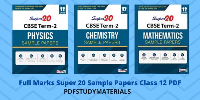 Full Marks Super 20 Sample Papers Class 12 PDF Download