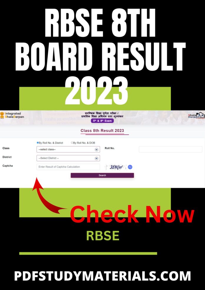 RBSE 8th Board Result 2023 Rajasthan Download Now