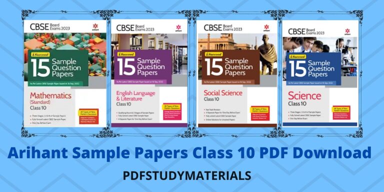 Arihant Sample Papers Class 10 PDF Download