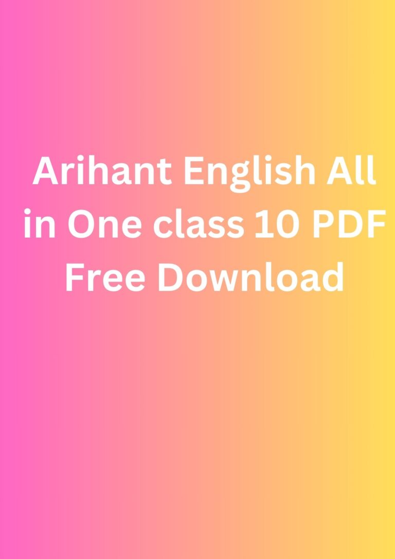 Arihant English All in One class 10 PDF Free Download