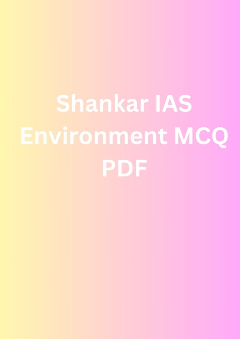 Shankar IAS Environment MCQ PDF