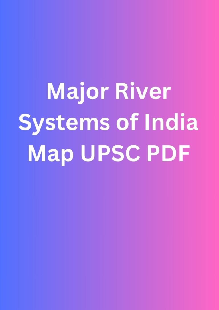 Major River Systems of India Map UPSC PDF