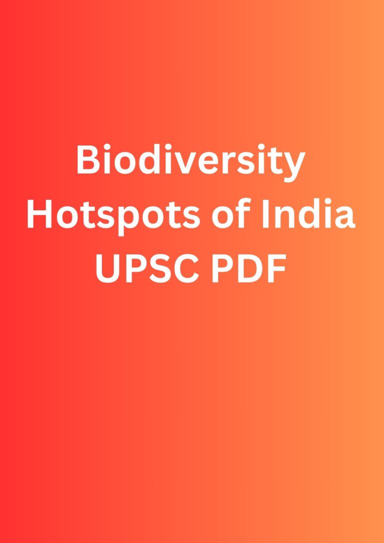 Biodiversity Hotspots of India UPSC PDF