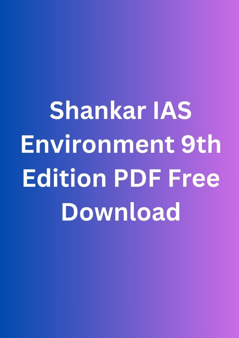 Shankar IAS Environment 9th Edition PDF Free Download
